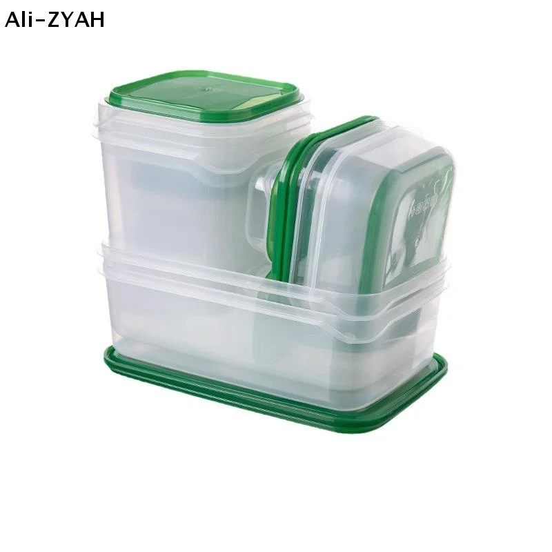 (YY) 17 Stück/Packung 2025 Neue Küchen-Kühlschrank Frischhaltedosen Aufbewahrungsboxen aus Kunststoff Mikrowellengeeignete Lunchboxen