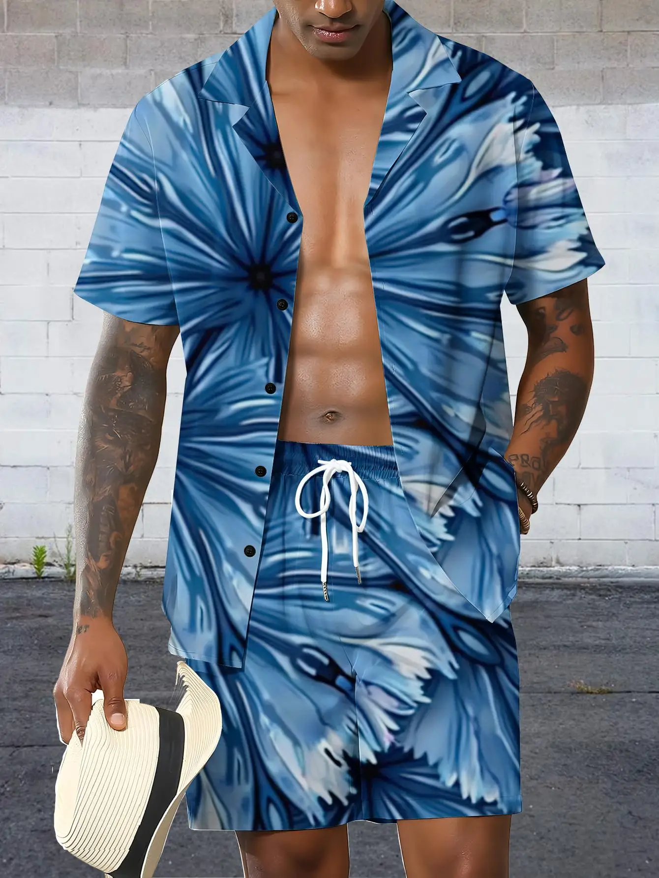 Men's Shirt Sets 2026 Spring/Summer 3D Printed men's Tracksuit set Graphic jogging set Y2k tracksuits Tracksuit men men's suits