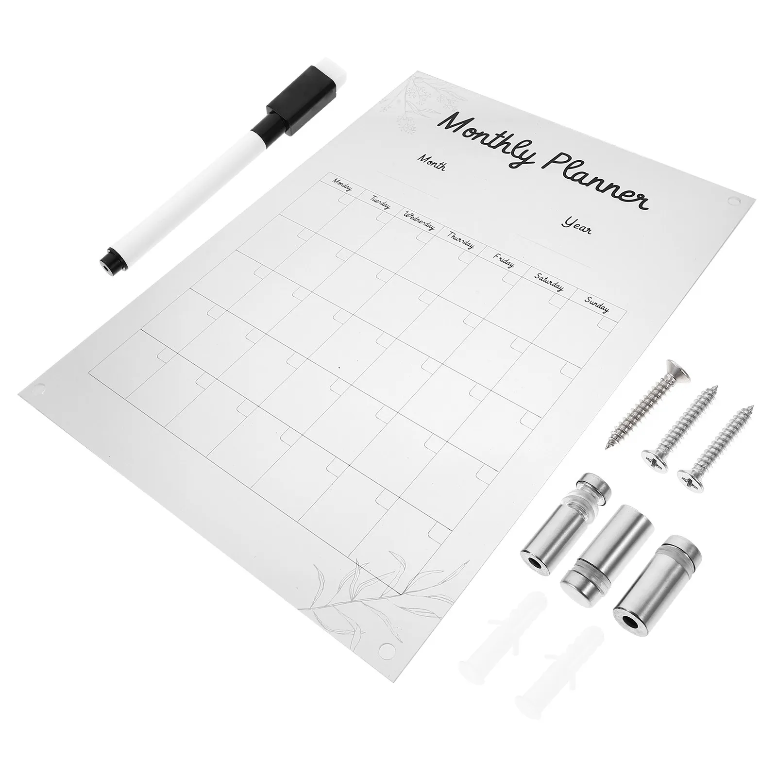 

1Set Lightweight Eco Friendly Acrylic Board Sign Wall Hanging Erasable Message Board for Door Office Home Cafe Monthly Planning