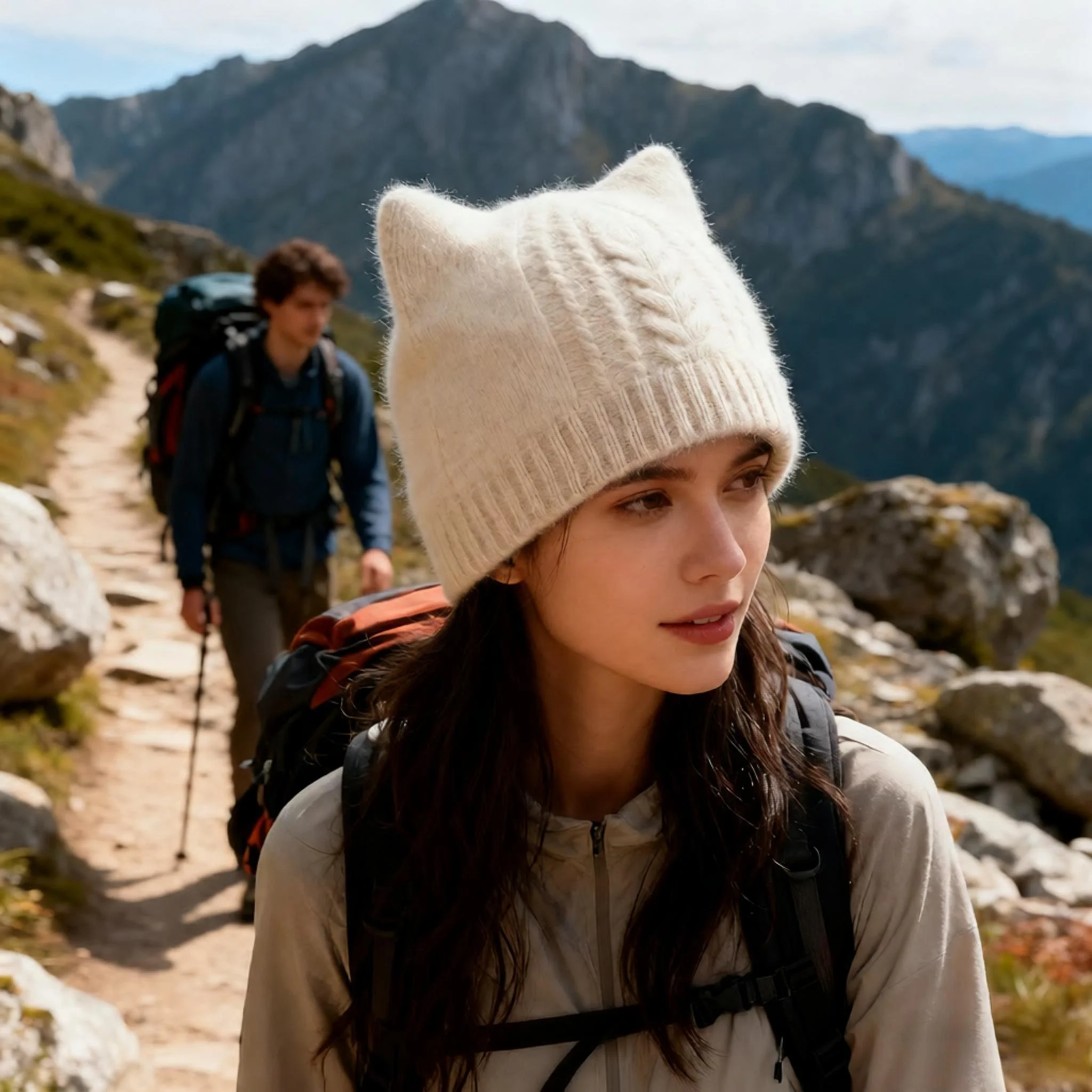 

Роскошная вязаная шапка из 100% чистого кашемира, однотонная утепленная шапка с защитой ушей, женские Y2K, модные зимние аксессуары унисекс