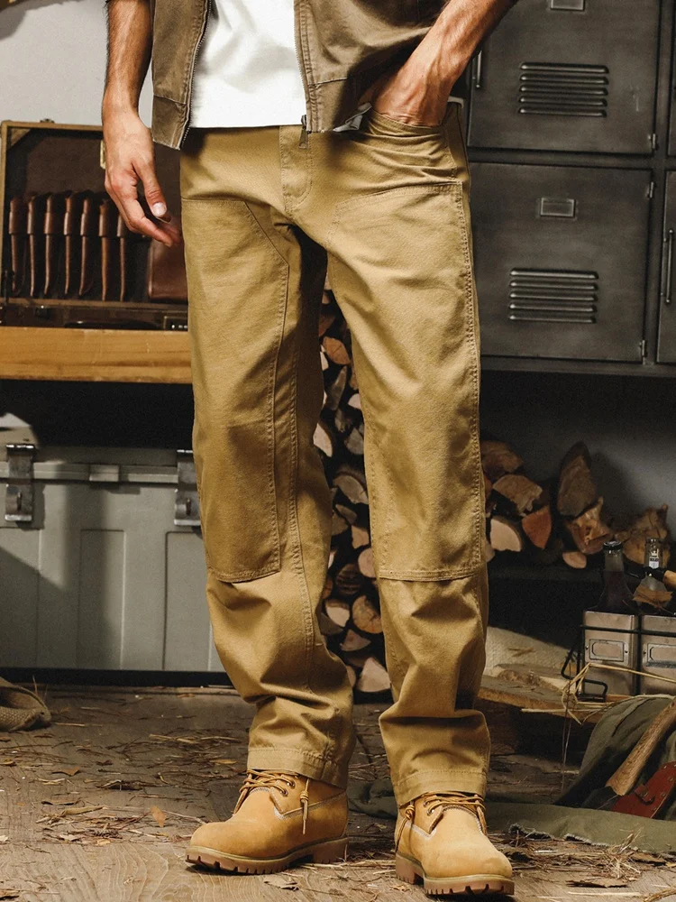 

Брюки для лесозаготовок в стиле ретро, мужские весенне-осенние свободные прямые повседневные брюки для рабочей одежды, винтажные брюки CleanFit