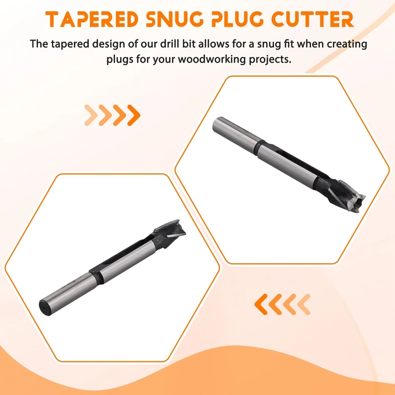 High Speed Steel Tenon Dowel Woodworking Drill Bit Tapered Snug Plug Cutter Hole Diameter 8Mm Corkscrew Drill