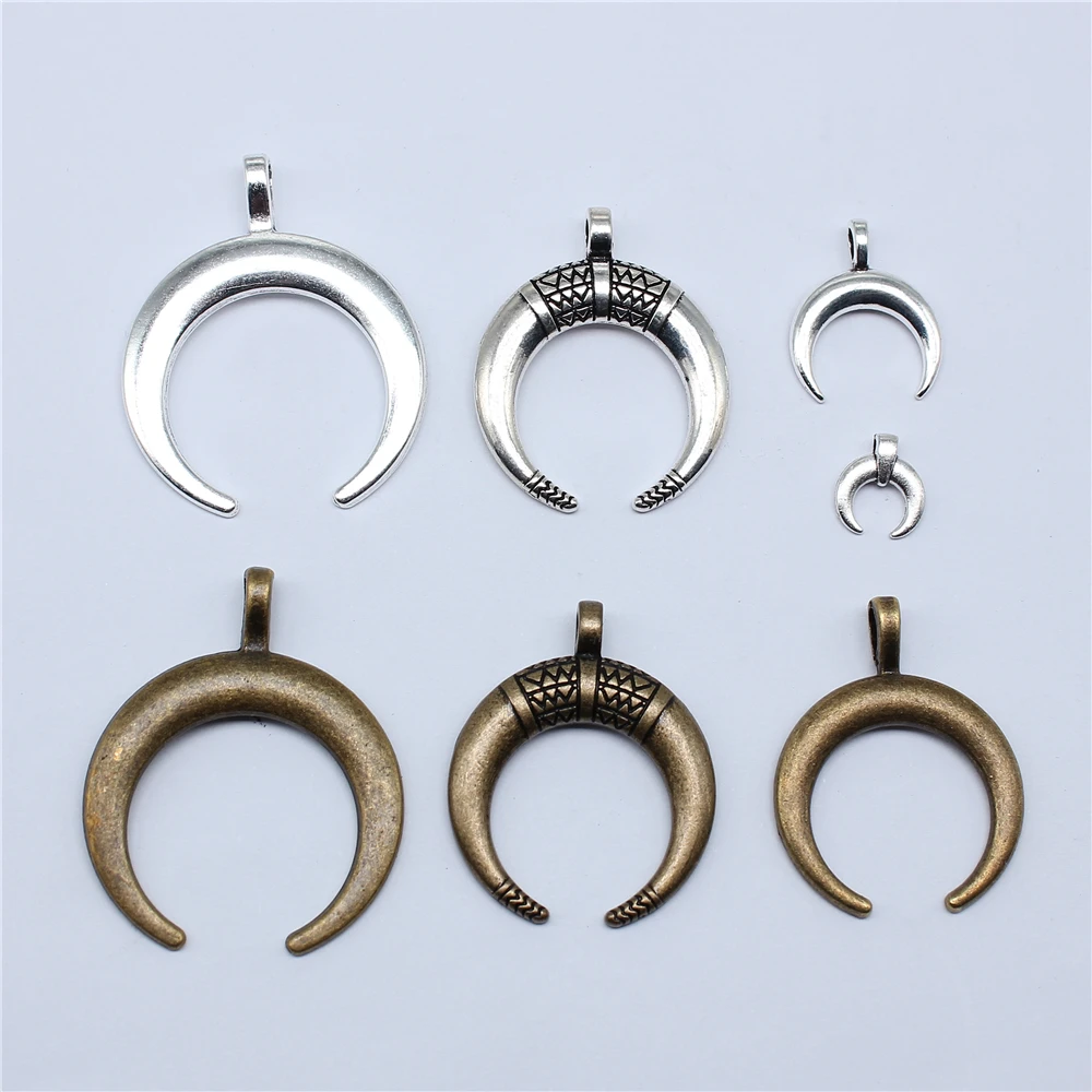 10 sztuk rogi półksiężyc Charms wisiorki antyczne tworzenia biżuterii DIY Handmade Craft