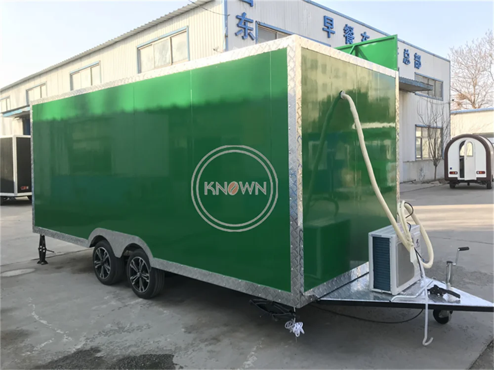 Caminhão móvel do alimento do aço inoxidável, cachorro-quente, pizza, carrinho de café, gelado, reboque do fast food para a venda