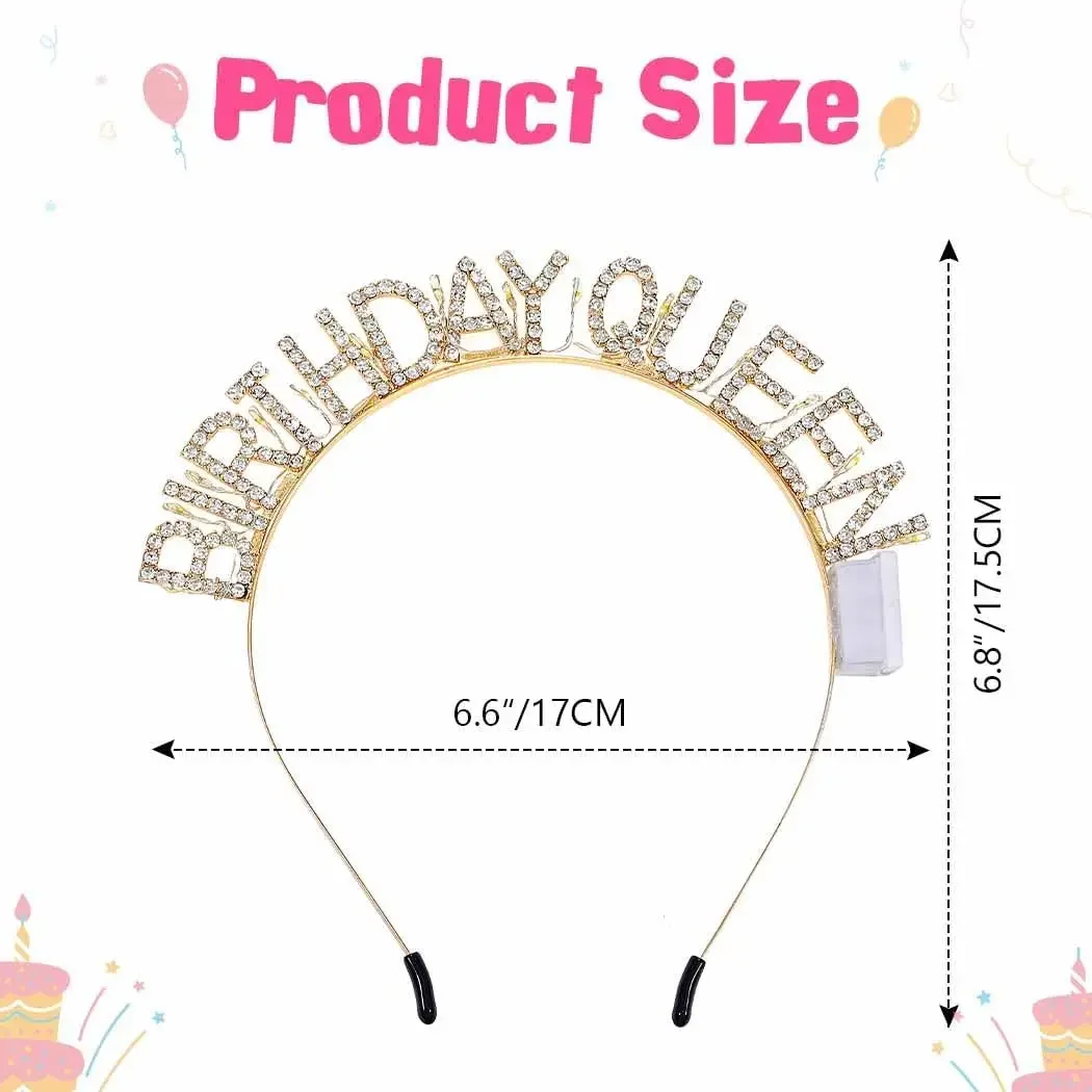 عصابة رأس مضيئة للحفلات المتوهجة على شكل تاج الملكة لعيد الميلاد وإكسسوارات عيد ميلاد سعيد للنساء والفتيات #3