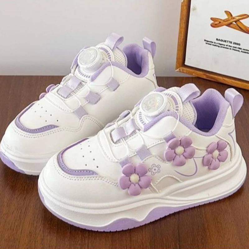 الفتيات ربيع الخريف 2026 جديد جلد ناعم وحيد عدم الانزلاق أحذية رياضية أطفال حذاء كاجوال نمط الأميرة ملابس رياضية للأطفال #5
