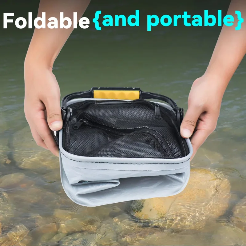 دلو طعم السمك المباشر السميك القابل للطي من مادة EVA: منظم أدوات محمول متعدد الوظائف مقاوم للماء للتخييم في الهواء الطلق #4