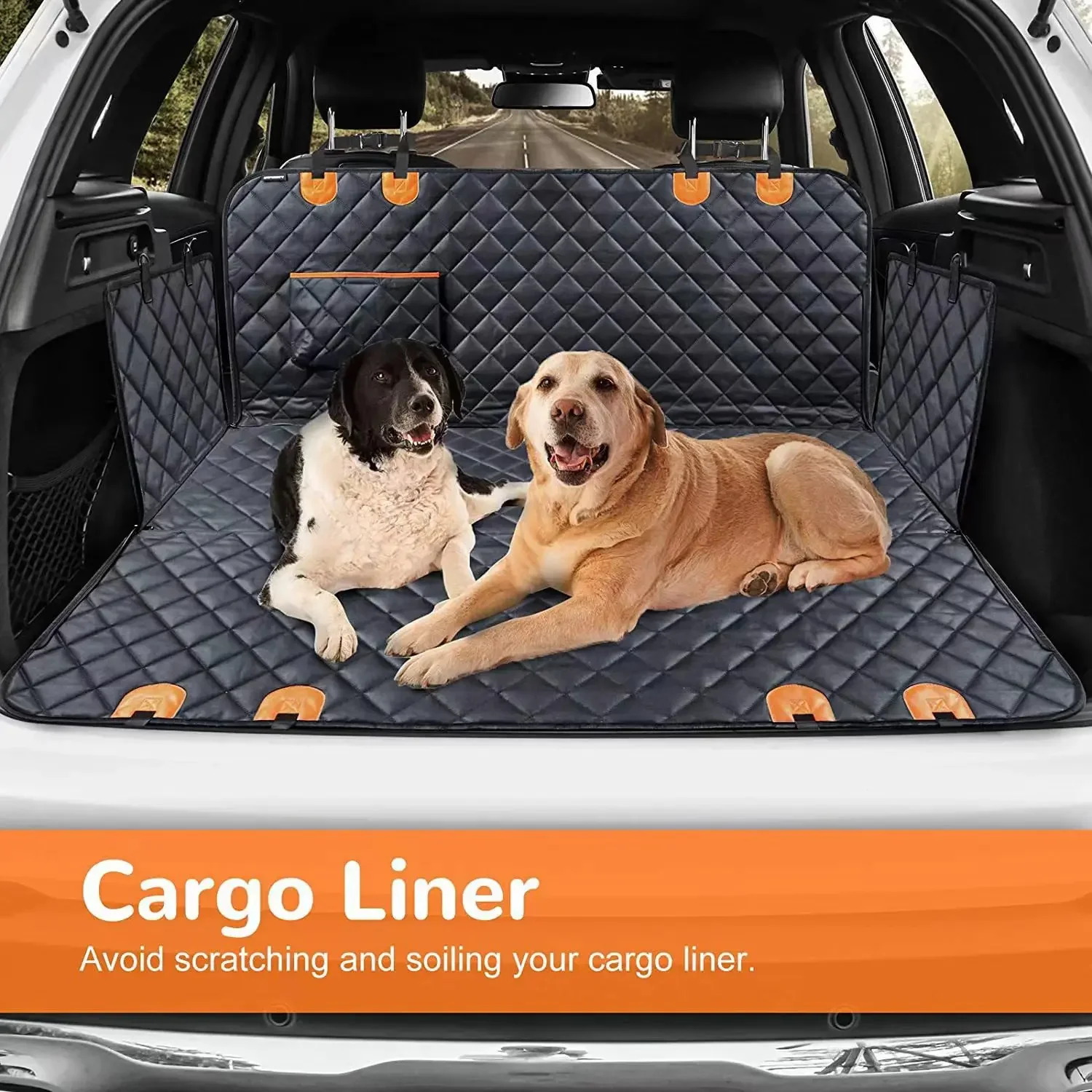 Dog Backseat Extender Waterproof Dog Car Seat Cover Hard Bottom Removable Anti-scratch Anti-skid Soft Dog Hammock for Car Buggy