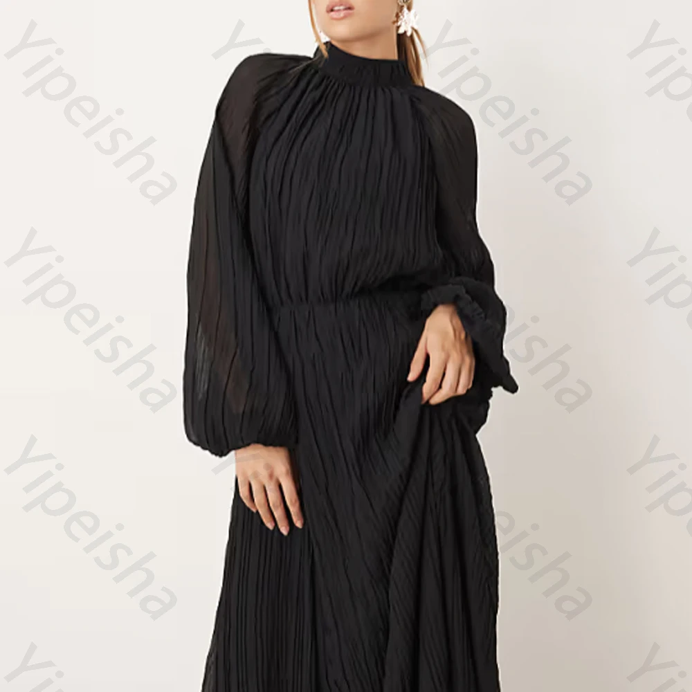 Elegante Oansatz Falten Abendkleider Sexy Lange Ärmel Promi Kleid Exquisite Hohe Qualität Prom Party Kleider Frauen Angepasst