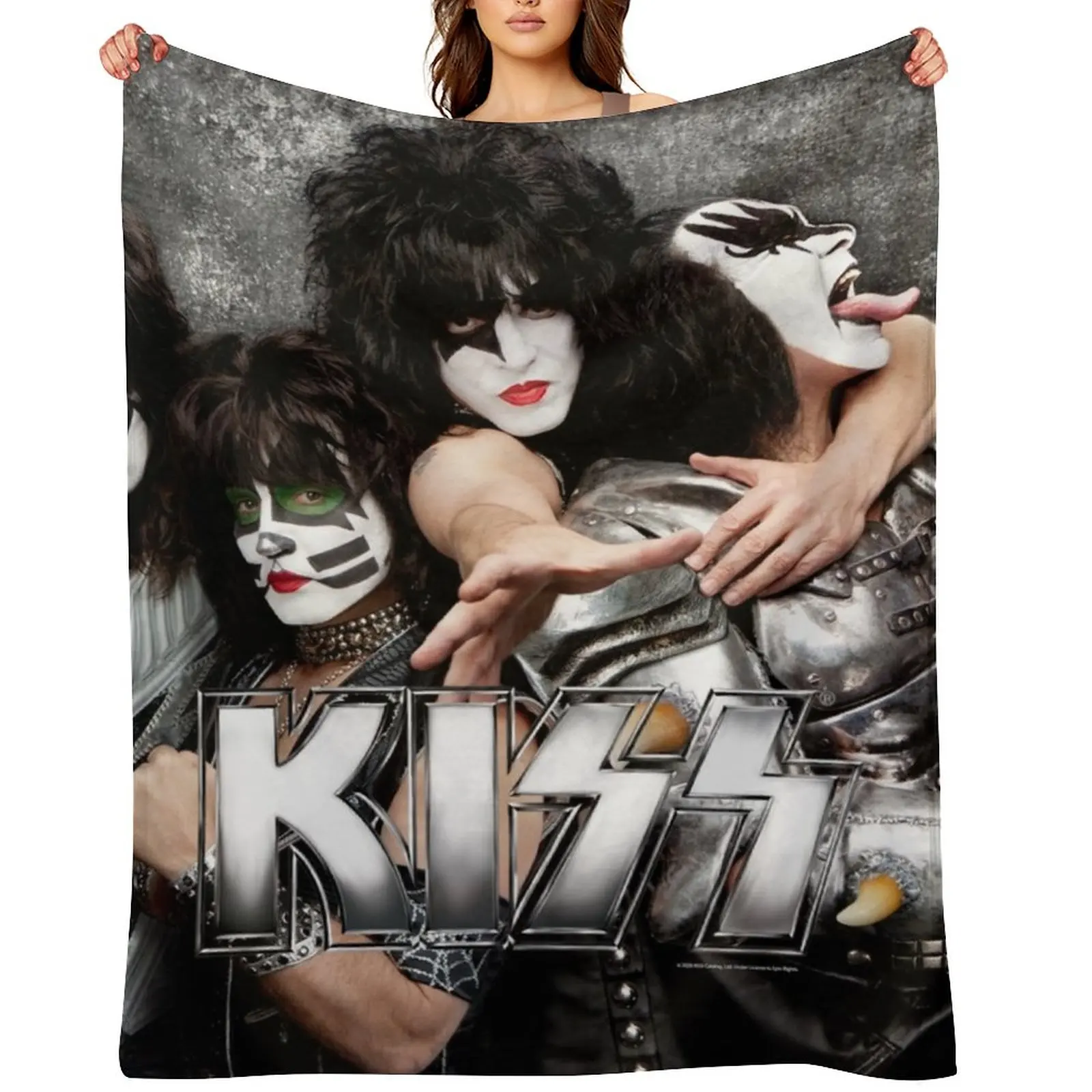 

KISS grey look up close Throw Blanket Tourist Picnic Heavy Blankets