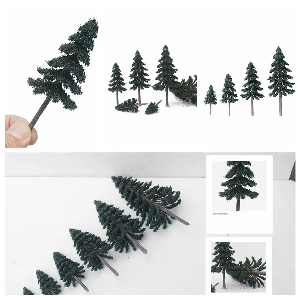 10/20/30Pcs Miniatures Layout Prop Train Railroad Decoration Green Scenery Landscape Tree Model Cedar Tree