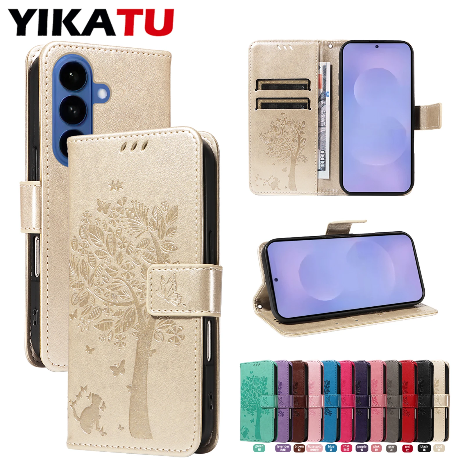 

Shockproof Wallet Case For Samsung Galaxy A6 Plus A5 2017 A3 2016 A07 5G A06 4G A05S A03 A02S A03S A03 Core A04E A310 A510 Cover