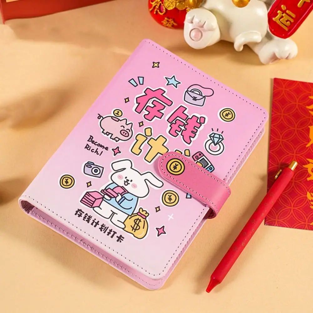 Wallet Storage Saving Money Binder Handbook Cash Envelopes Budget Binder with Lock PU Leather 50Sheets Planner Organizer Unisex