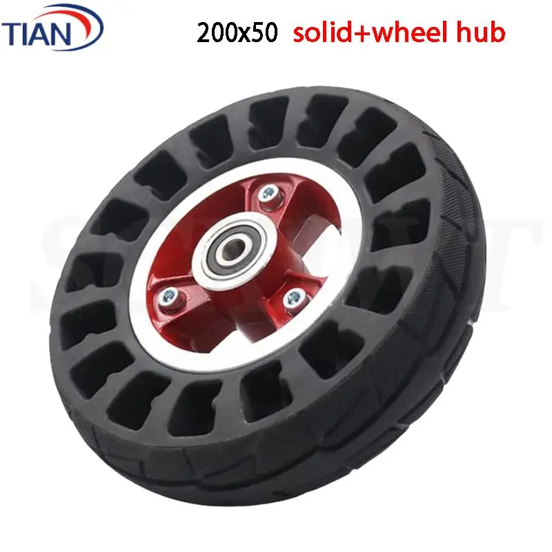 

8 Inch 200x50 solid Tire Wheel Electric Scooter Wheel 200*50 no-Pneumatic Tire with Alloy Rim Wheel Accessories
