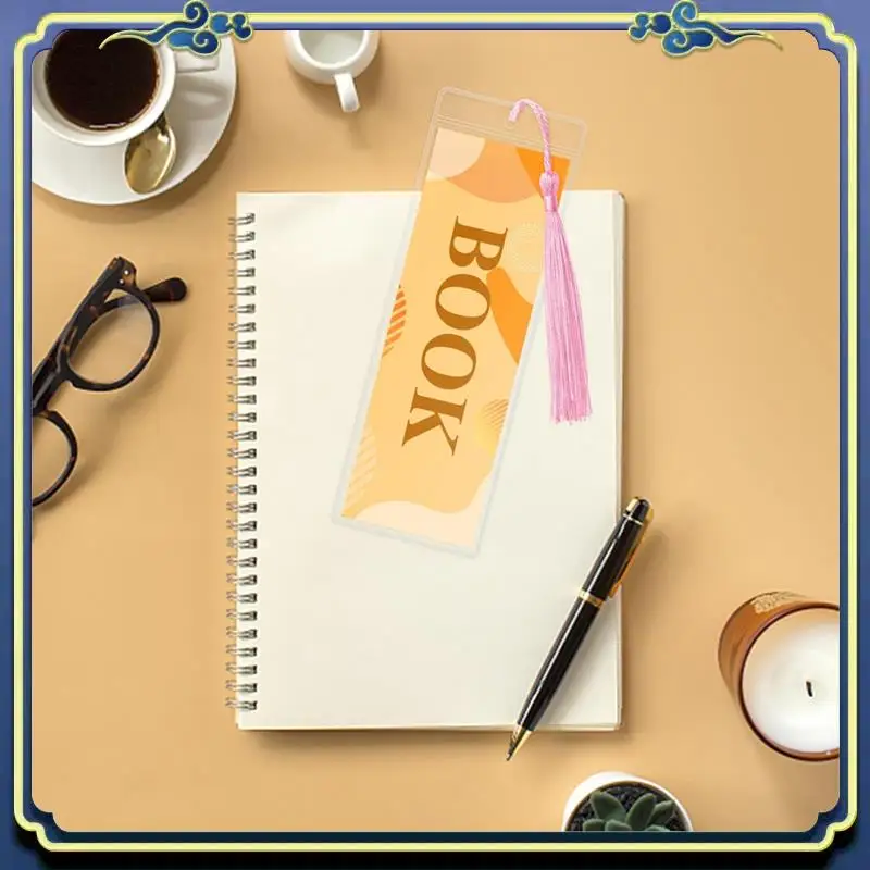 Portable Clear PVC Bookmarks Protective Sleeves Clear Bookmark Sleeves Transparent Protector Film Wedding Photo Strip Sleeve