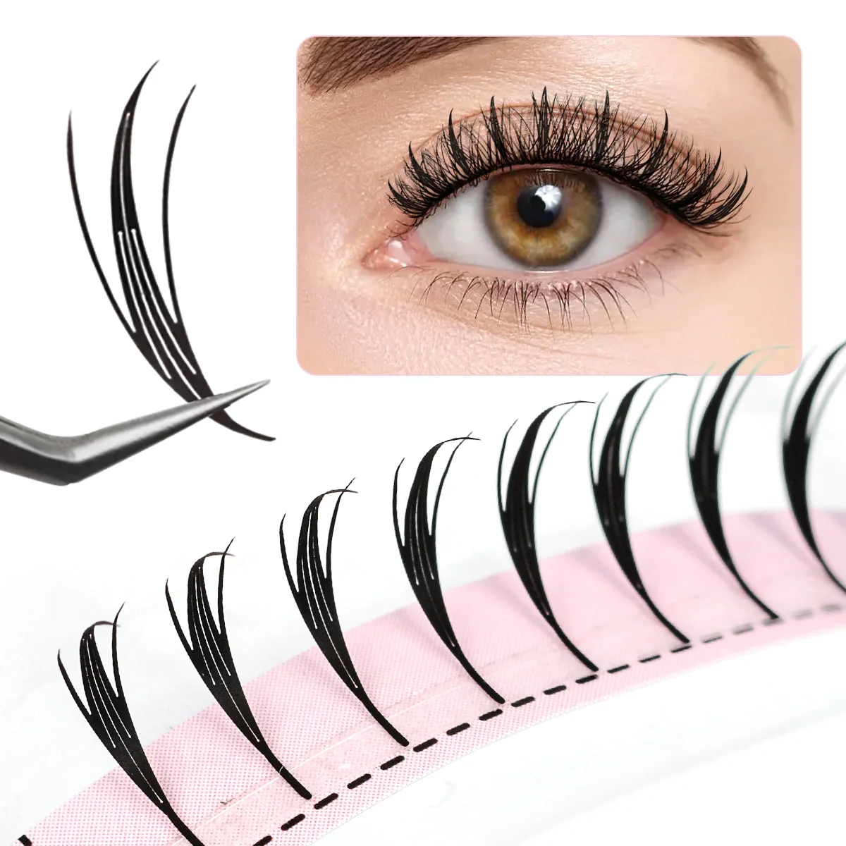ARISON Comic Spire Lashes Automatic Flowering Individual Volume Eyelashes Extensions Customized Premade Fan False Lash For DIY