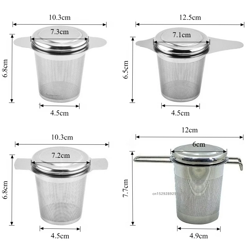 Loose Leaf Tea Infuser Stainless Steel Double Handle With Lid Fine Mesh Coffee Filter Hanging Cup Leak Proof Strainer‌