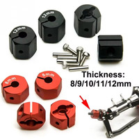 4pcs 8/9/10/11/12MM Thickness Aluminum Wheel Hex Nut Drive Hubs for 1/10 RC Crawler Car Traxxas Tamiya Axial SCX10 RC4WD D90