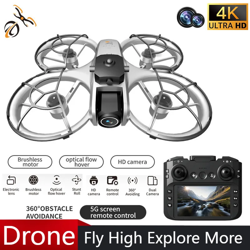 Z4 الطائرة بدون طيار 4K HD كاميرا مزدوجة واي فاي المهنية HD الجوي 4.3 بوصة شاشة التحكم عن بعد الطائرات فرش كوادكوبتر لعبة الطائرات بدون طيار هدية