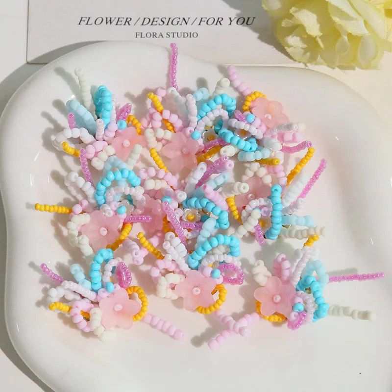 Shoe Charms Colorful Beaded Lily of The Valley Flower Cluster 1 Piece Sweet Korean DIY Fairy Decor for Clogs Jelly Crystal Shoes