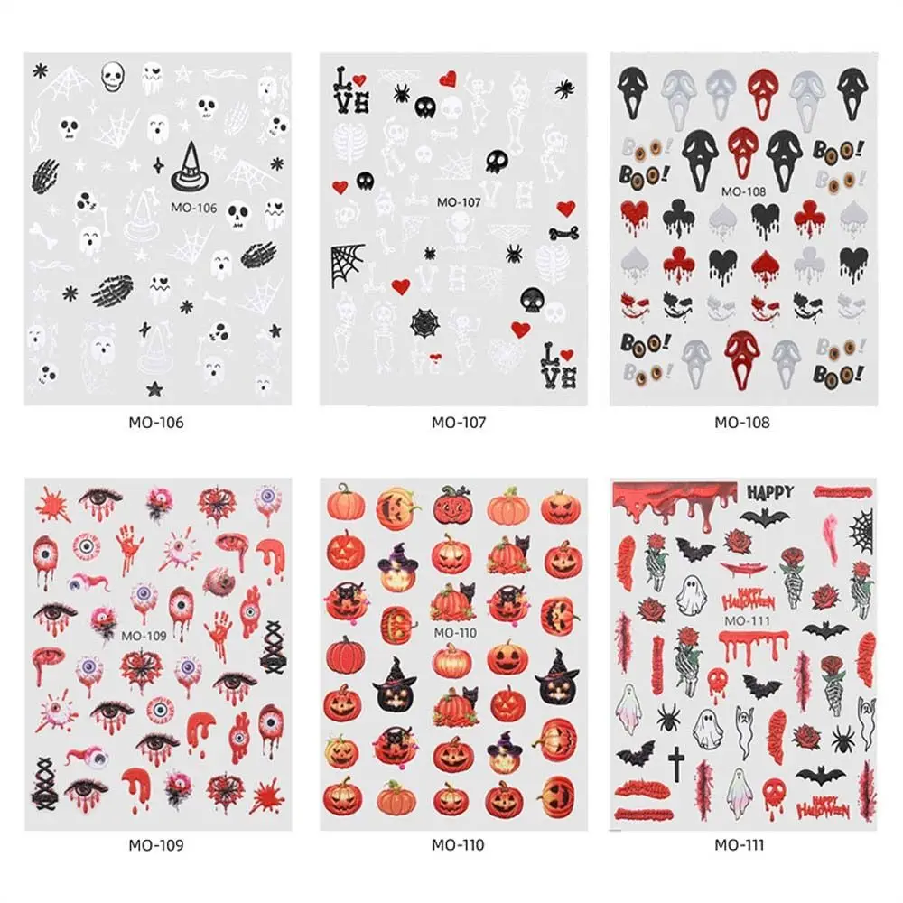 Nail Accessories Halloween Nail Stickers Manicure Ornaments Pumpkin Ghost Pattern Halloween Nail Decals Halloween Nail Charms