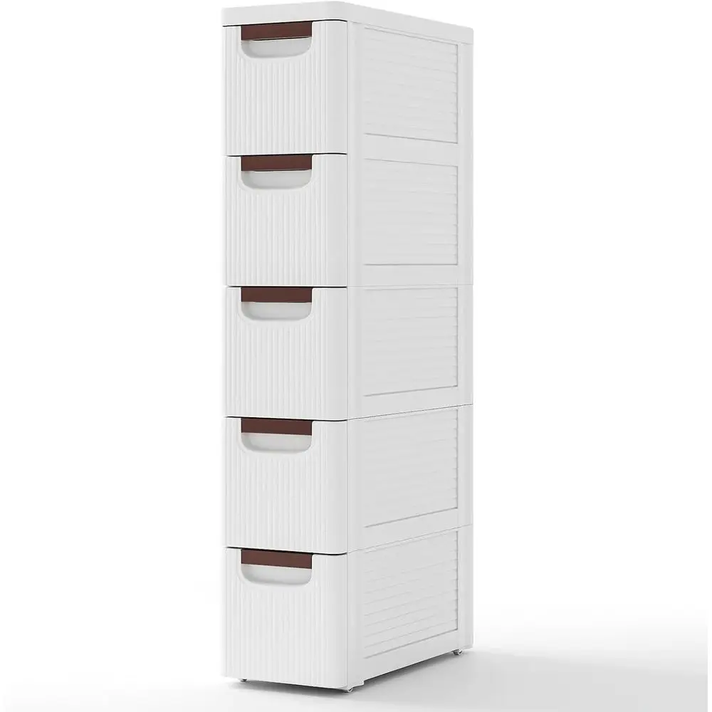 Narrow Rolling Storage Cart for Office, Classroom, Bedroom, and Art Supplies (7.5x16.5x36)