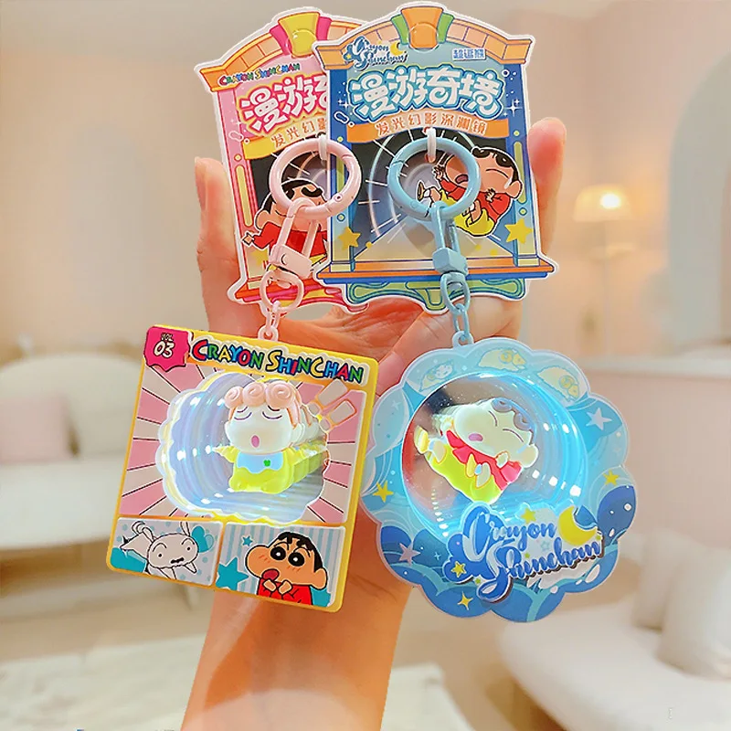 Nuevo llavero Kawaii Crayon Shin-chan, dibujos animados de Anime, bonito bolso de estudiante de belleza, colgante, llavero de coche, accesorios pequeños de regalo de cumpleaños