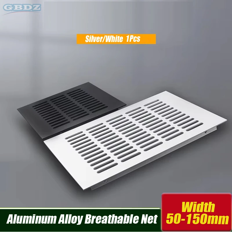 

1Pcs Width 50-150mm Alloy Breathable Mesh Rectangular Flat Ventilation air Vent cabinet, Wardrobe Decorative Air vent Grille