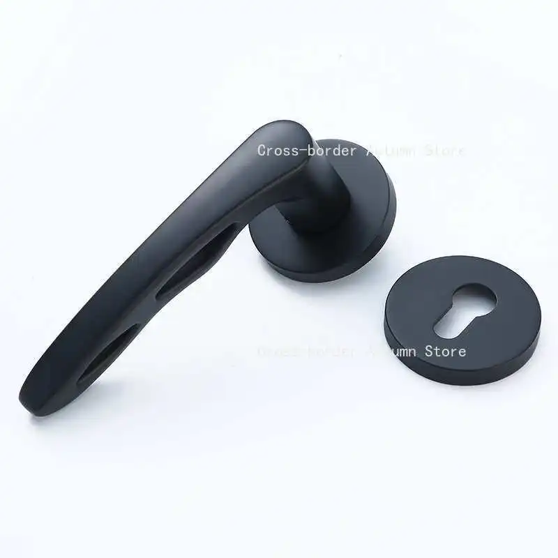

Silent Zinc Alloy Split Door Lock Black Handle Lock for Bedroom Wooden Door Bathroom Interior Use