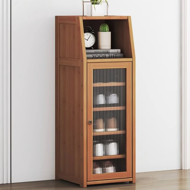 Mosoo Bamboo Shoe Cabinet, Multi-Tier Entryway Shoe Rack,Magnetic Dustproof Shoe StorageTall Modern Shoes Organizer with Shelves