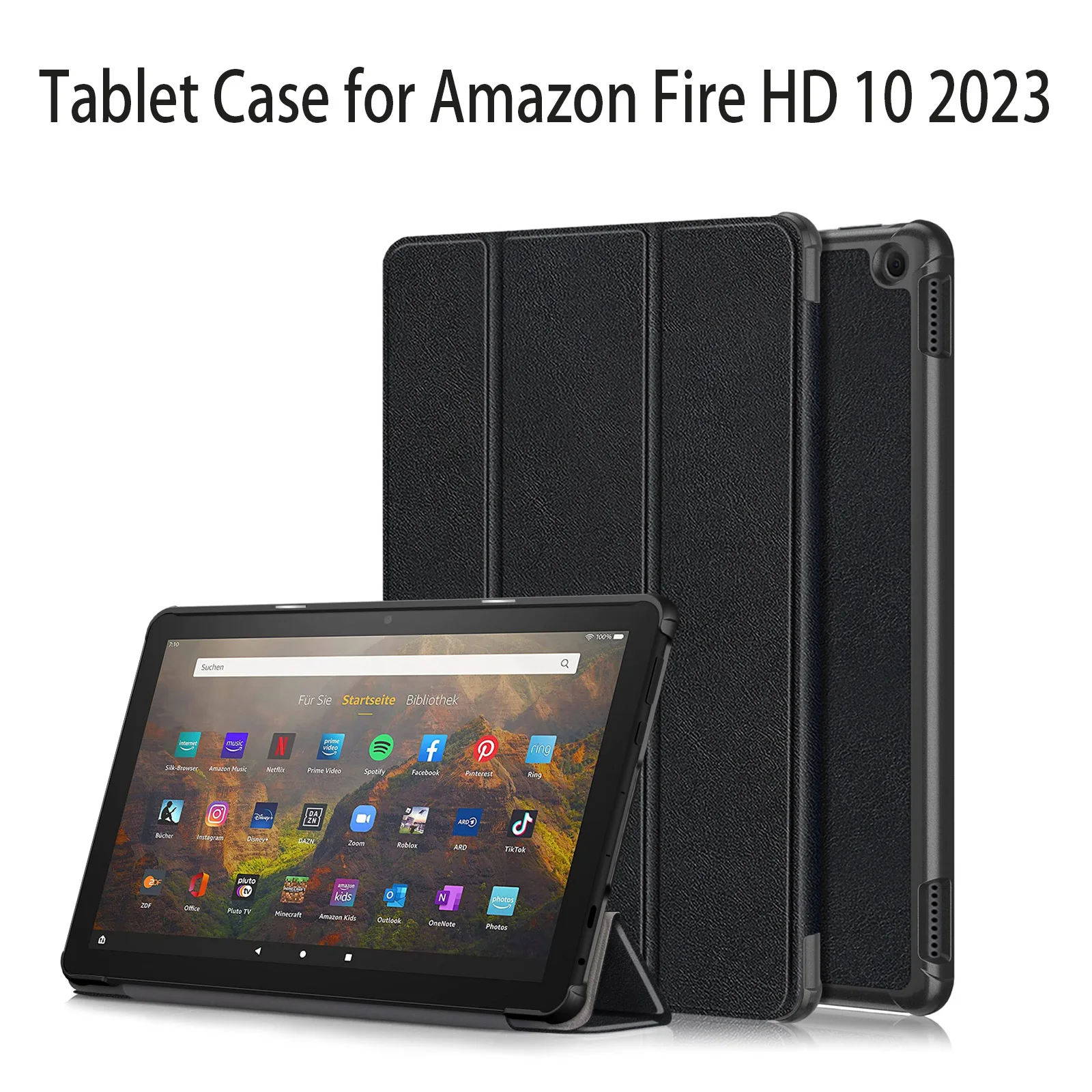 Funda para Tablet Amazon Fire HD 10 2023, Cubierta Protectora (Material de Cuero PU, Ultra Delgada, Resistente a Golpes)