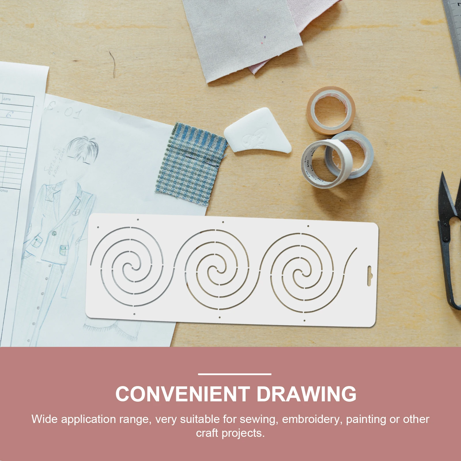 

1pc Diy Quilting Template Ruler Smooth Edge Precision Sewing Gauge For Craft Patchwork Painting Tailor Tool Plastic