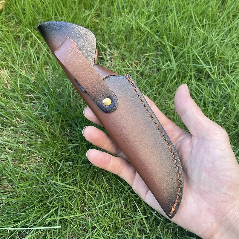 Fodero per coltello in pelle di vacchetta universale a 2 strati da 22,5 cm Porta lama fissa Custodia per coltello in pelle artigianale con fibbia per coltello da caccia