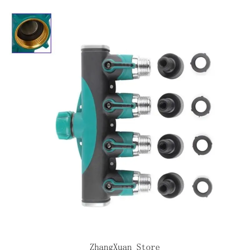 Praktischer 4-Wege-Wasserhahnteiler aus Metall für die Rasenpflege 3XUF – Detail 7