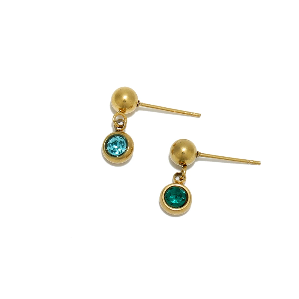 Pendientes de acero inoxidable con forma de bola para mujer, aretes de Color dorado de 3, 4, 5 y 6mm, con anillos de salto, accesorios para hacer