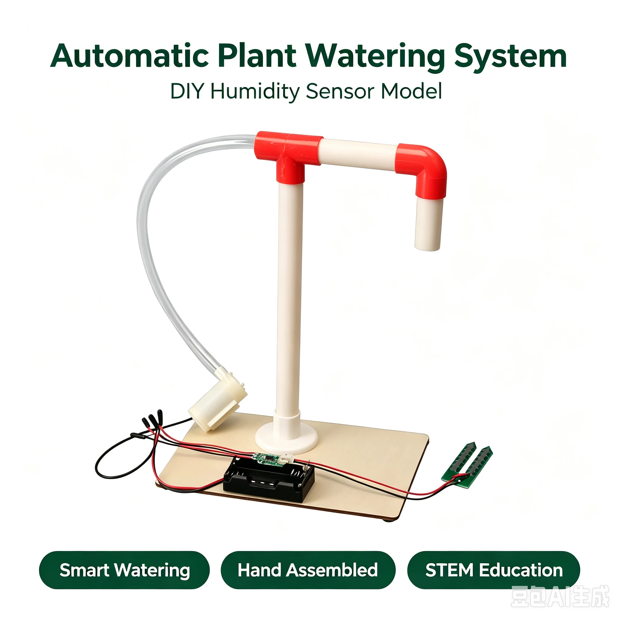 DIY Humidity‑Sensor Automatic Watering System Model, Science Experiment Tech Project, Hand‑assembly Educational Material Kit