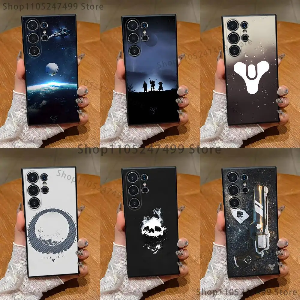 حافظة هاتف Game D-Destiny 2 لهاتف سامسونج S25، S24، S21، S22، S23، S30، Ultra، S20، Plus، Fe، Lite، Note، 10,9,5G غطاء أسود