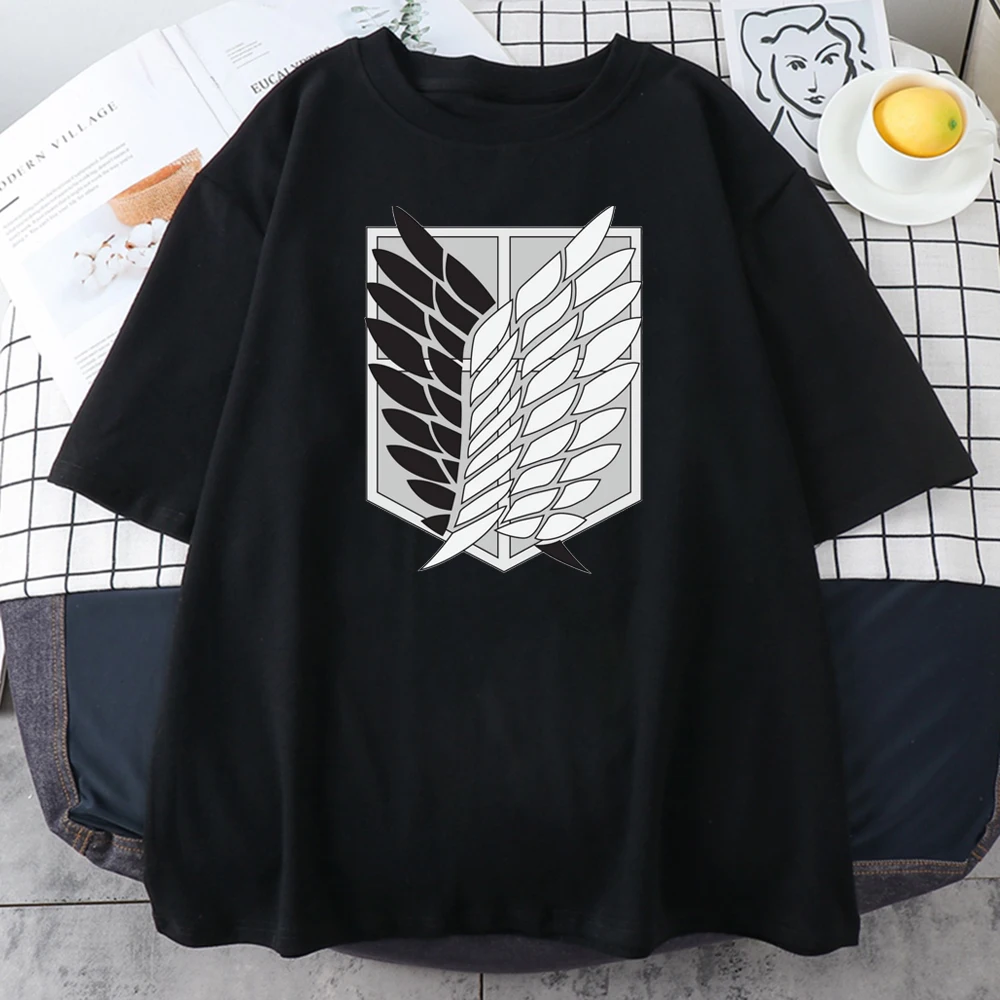 CLOOCL 100% Cotton T-shirt Attack on Titan Anime Logo Casual T-Shirts Summer Funny T-Shirt Fashion Harajuku Tees Drop Shipping