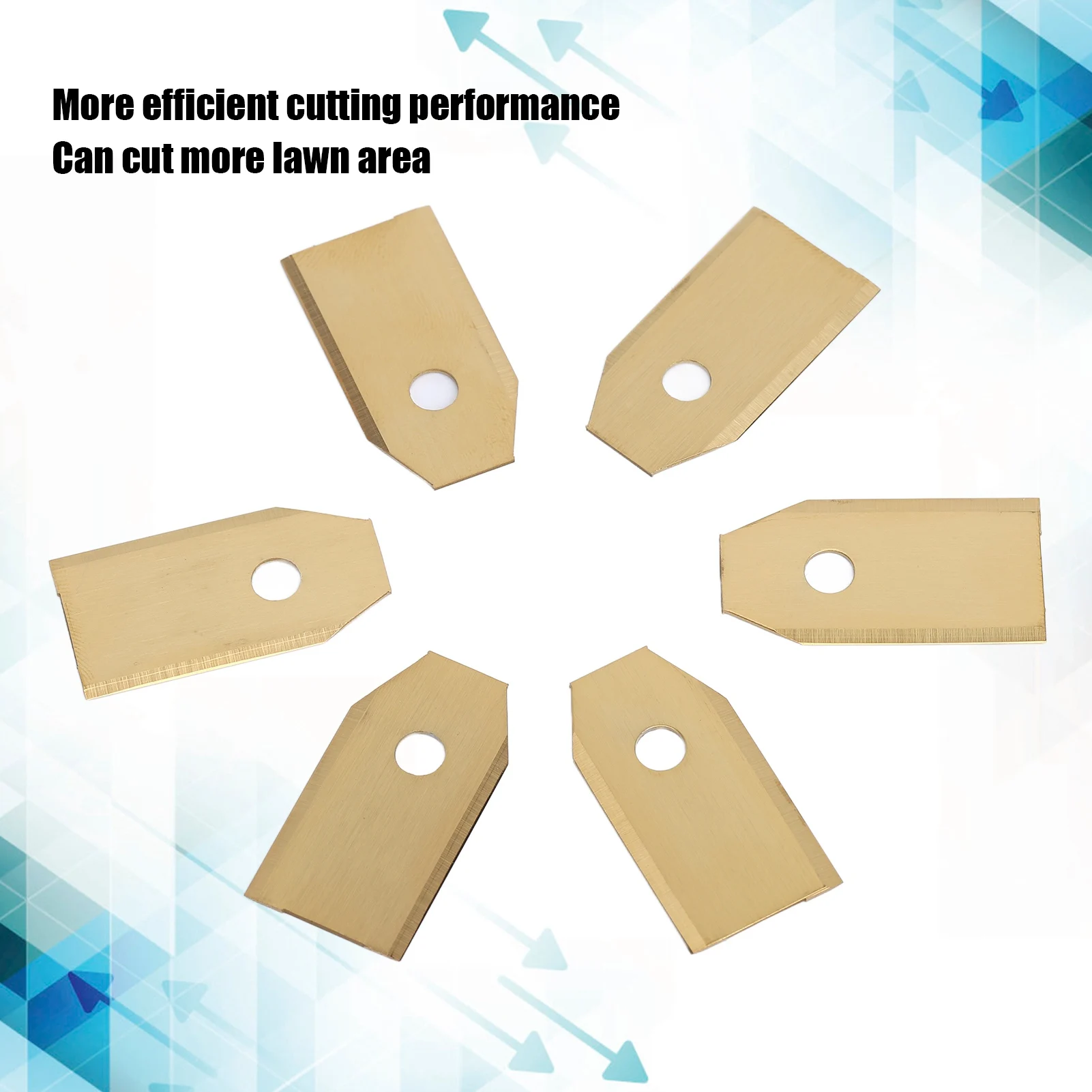45pcs Robot Mower Blades Replacement Golden Stainless Steel Garden Mowing Blade for Husqvarna