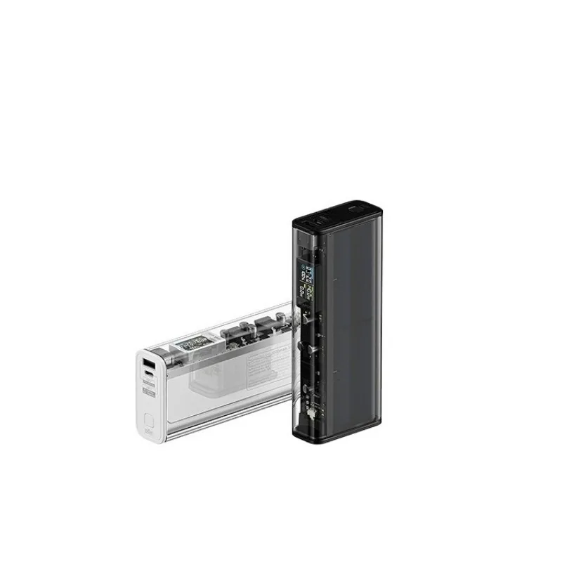 Transparent 20000mAh Power Bank Large Capacity Portable Fast Charging Battery Pack LED Digital Display Slim