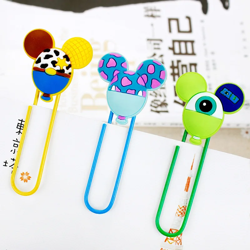 Bonito Mickey Mouse Metal Bookmark, Clipe Estilo Minnie, Estudantes Bookmark, Material de Escritório, Alta Qualidade