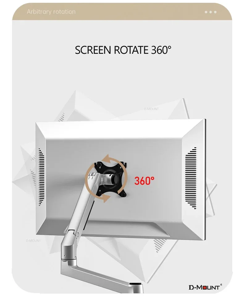 (1098mm) DL-8014 mechanical spring 3-6KG extra long arm clamp grommet 100x100 75x75 monitor holder 17"-32" monitor desktop stand