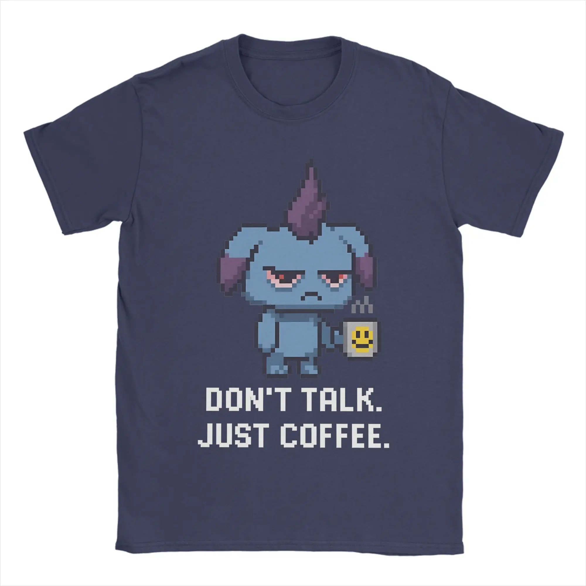 Depressos Coffee  Funny T-Shirt Men Cotton Tops Vintage  Round Neck Short Sleeve
