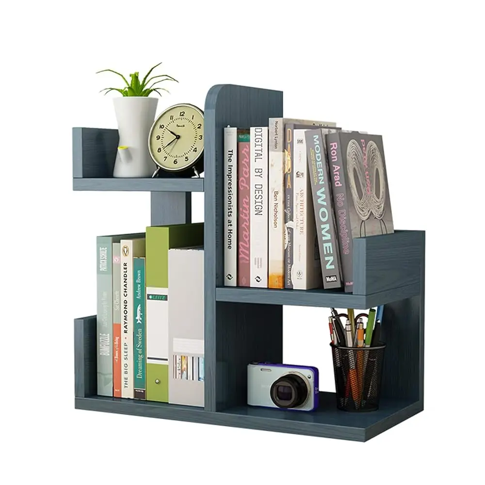 

Wooden Desktop Shelf Small Bookshelf Mini Bookshelf Assembly Countertop Bookcase Accessories Display Stand Office Supplies Desk