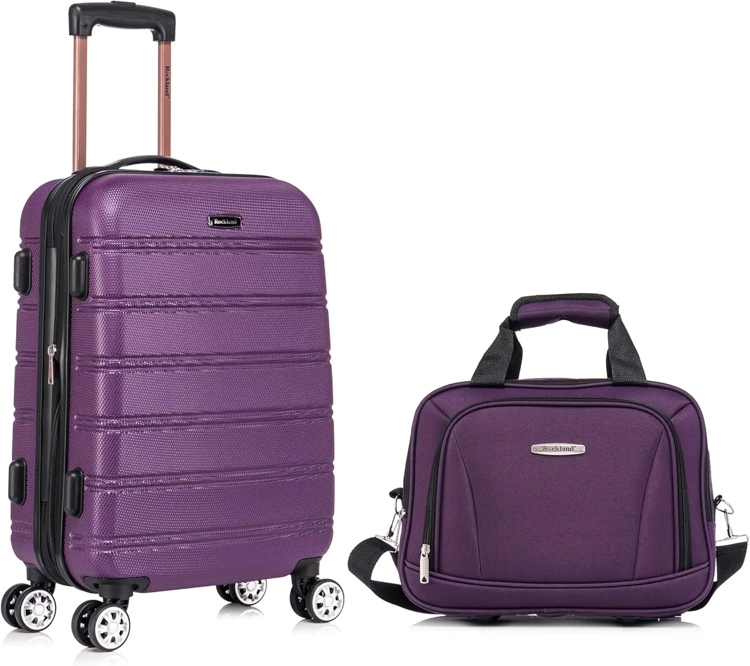 

Expandable Spinner Wheel Luggage Set, Purple, Carry-On 20-Inch and Tote 14-Inch for Travel