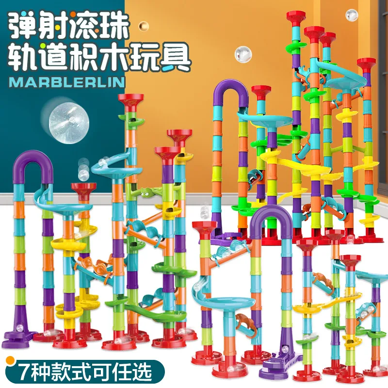 3D Maze Ball Roll Toy DIY Marble Run Race Track Building Blocks Slide Toys For Creative Children Constructor Educational Toys