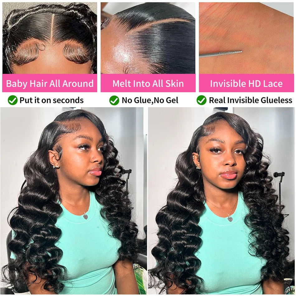 Addictive 30 40 Inch Loose Wave 13x4 13x6 HD Lace Front Human Hair Wig Brazilian Preplucked Deep Curly Lace Frontal Wigs