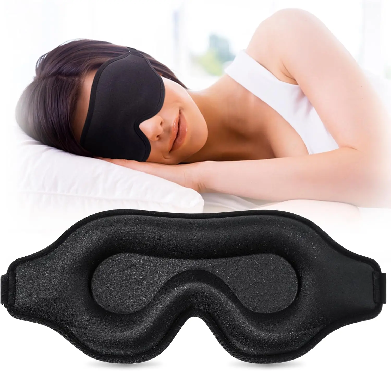 

Sleep Eye Mask for Men Women, Lash Extensions 3D Sleeping Mask, Travel Blackout Night Blindfold Eye Shade Cover with Adjustable