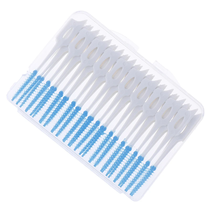 40Pcs/Box Toothpicks Push-Pull Interdental Brush 0.7mm Gum Orthodontic Wire Brush Oral Care