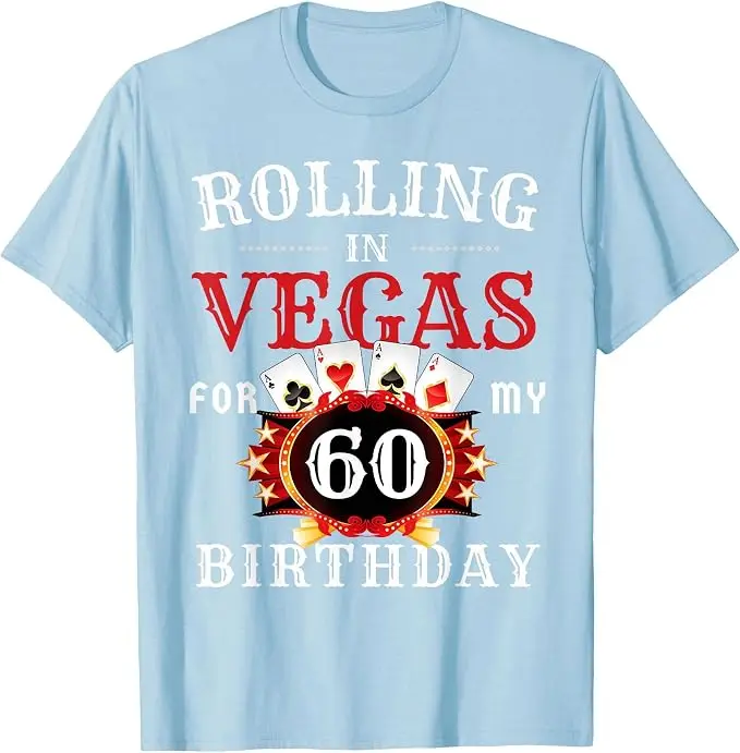 Rolling in Vegas für meine 60. Geburtstagsfeier in Las Vegas T-Shirt Y2k Lustiges Geburtstagsparty-Casino in Las Vegas für Männer Spruch-T-Shirt – Detail 16